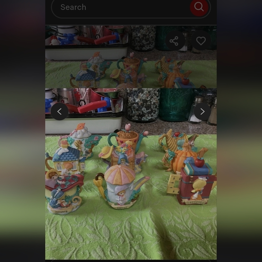Precious Moments Pastel Teapot Figurine Collection - Multicolor